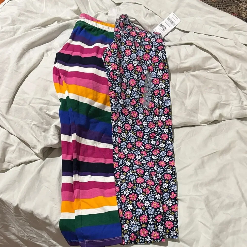 Colorful 7/8 Striped Issac Mizrahi worn once & Floral Kids Bottoms Carters NWT